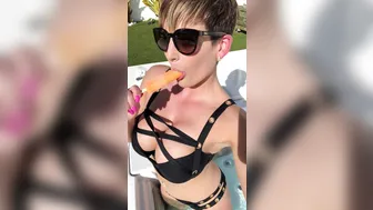 Hannah Brooks, Popsicle Teasing In The Outdoor Jacuzzi Until It Melts On Her