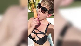 Hannah Brooks, Popsicle Teasing In The Outdoor Jacuzzi Until It Melts On Her