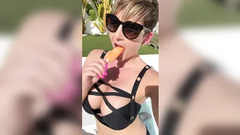 Hannah Brooks, Popsicle Teasing In The Outdoor Jacuzzi Until It Melts On Her