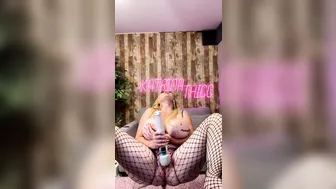 Katrina Thicc, Blonde Slut Riding A Fat Black Dildo Live Until She Creams On Stream