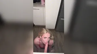 Blairbbyxo, Blonde Bimbo Sucking On A Dildo Until She Drools Down It