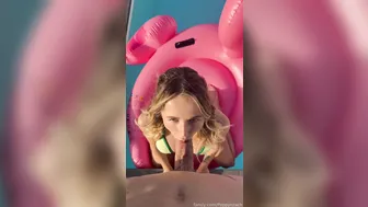 Poppyandzach, Fucking On The Pool Flamingo Float Until It Almost Tips