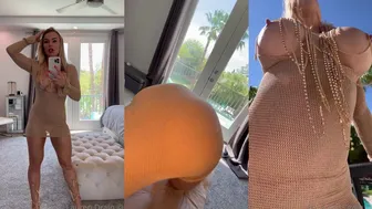 Lauren Drain Blows Up: XXL Gold Chains Sexy Dress Tease — Watch Now