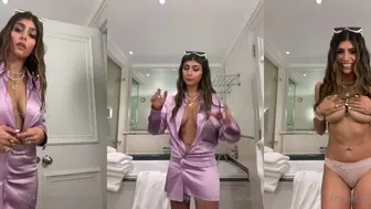 Mia Khalifa Unleashed: Sensacional Silk Dress Striptease — Watch Now