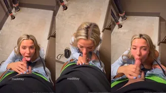 Madiiitay Explodes: Taboo Risky Sneaky Stairwell Blowjob POV Sextape — NSFW Bomb