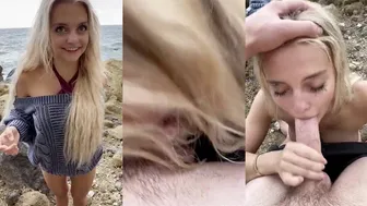 Trippie Bri Ignites: Wild Blonde Girl Outdoor Beach Blowjob Pov — Click & Drool