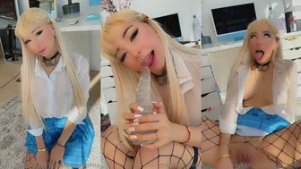 Waifumiia Explodes: XXL Fishnet Ahegao Alien Dildo Fuck — Raw Footage