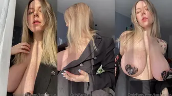 Anna Kochanius, Big Natural Breasts Tease with Pasties