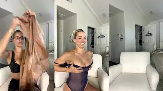 Lindsey Pelas, Sheer Lingerie Fashion Haul