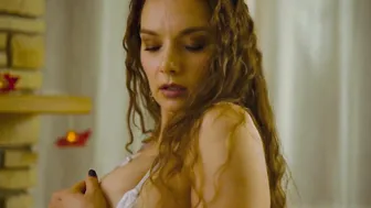 Xenia Crushova, White Laced Bodysuit Christmas Seduction