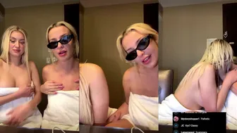 Tana Mongeau, Two Sexy Models In Bathrobes Teasing