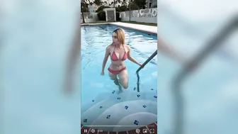 Lil Tay, Red Bikini Poolside Tease