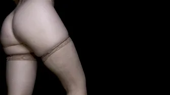 Asmr Maddy, Playful Display with Buttplug and Fishnet Stockings