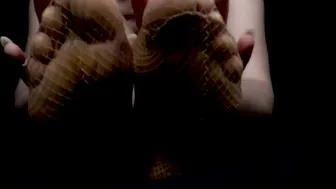 Asmr Maddy, Playful Display with Buttplug and Fishnet Stockings