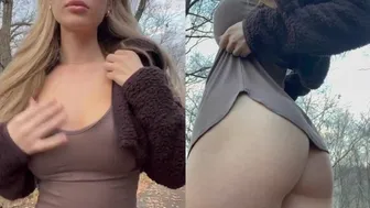 Daisy Keech, Seductive Reindeer Girl Flashing Outdoors