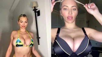 Lindsey Pelas, Blonde Model’s Big Natural Tits Lingerie Showcase
