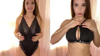 Xenia Crushova, Black Sheer Swimsuit Try-On Haul