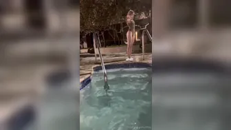 Lil Tay, Leopard Swimsuit Pool Tease