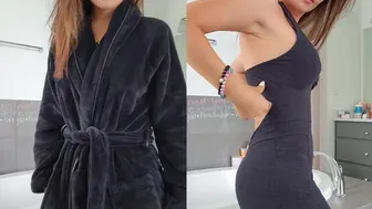 Alinity, Nude Changing into Gym Outfit in Bathroom