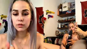 Vita Celestine, Hairy Pussy Dildo Play on Livestream