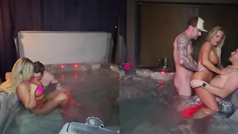 Shadesofanastasia, Swinger Hotwife Hookup with Two Dudes in Hot Tub
