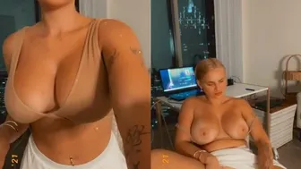 Zoie Burgher, Clear Dildo Masturbation in Skirt